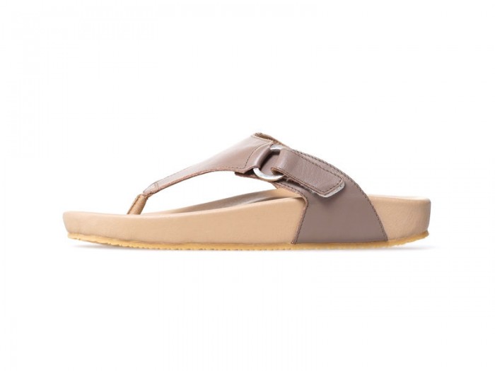 A side-view image of Amanda design in taupe color