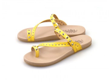 รูปด้านหน้า รองเท้าแตะเพื่อสุขภาพผู้หญิง Klas & Sylph กันน้ำ รุ่น Lexie สีเหลือง